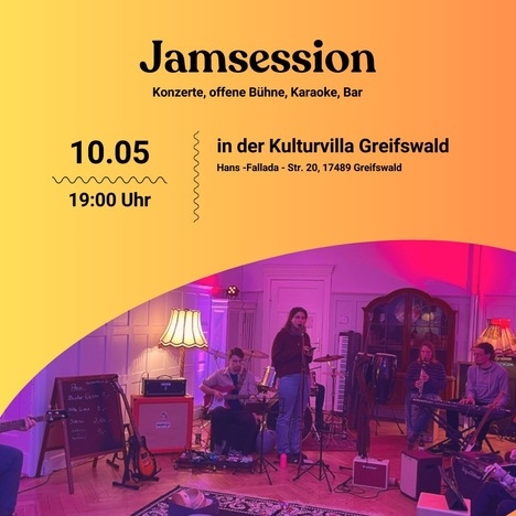 Jamsession in der Kulturvilla Greifswald – Musik, Vibes & Gemeinschaft!